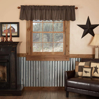 Kettle Grove Plaid Valance Curtain Scalloped16x72 - The Fox Decor